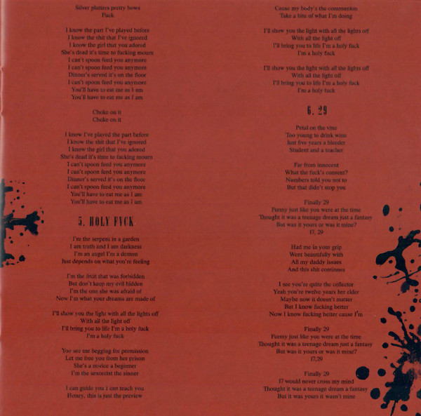 Demi Lovato — Holy Fvck CD packaging: booklet lyrics — Holy Fvck / 29