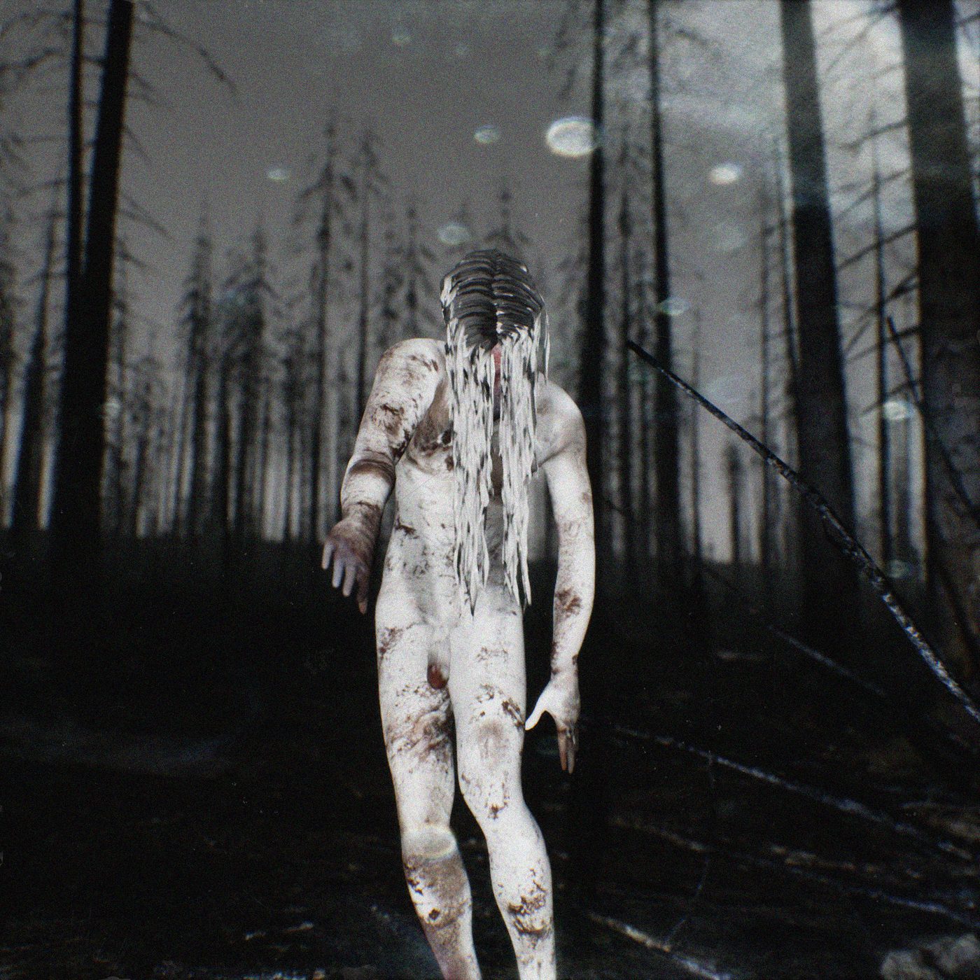 Hood By Air — dark render, the creature in the forest