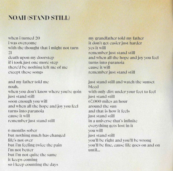 Noah Cyrus — The Hardest Part CD booklet: lyric booklet page