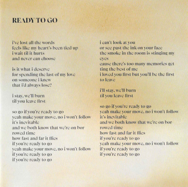 Noah Cyrus — The Hardest Part CD booklet: lyric booklet page