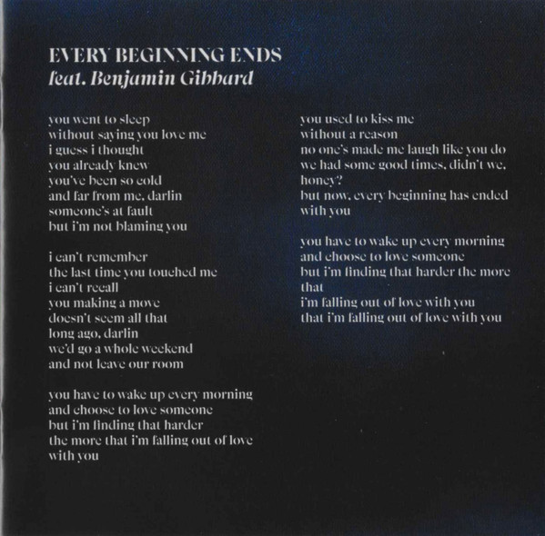Noah Cyrus — The Hardest Part CD booklet: lyric booklet page