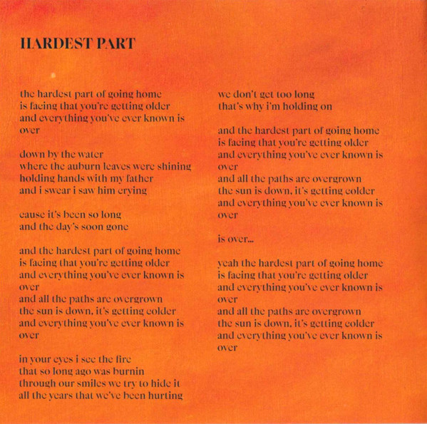 Noah Cyrus — The Hardest Part CD booklet: lyric booklet page