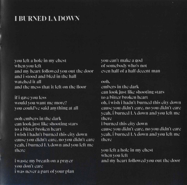 Noah Cyrus — The Hardest Part CD booklet: lyric booklet page