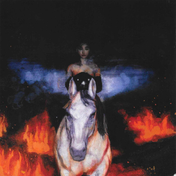Noah Cyrus — The Hardest Part CD booklet: horse-and-flames painting