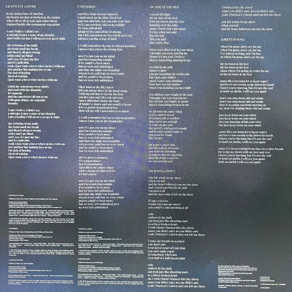 Noah Cyrus — The Hardest Part vinyl packaging: US lyric insert