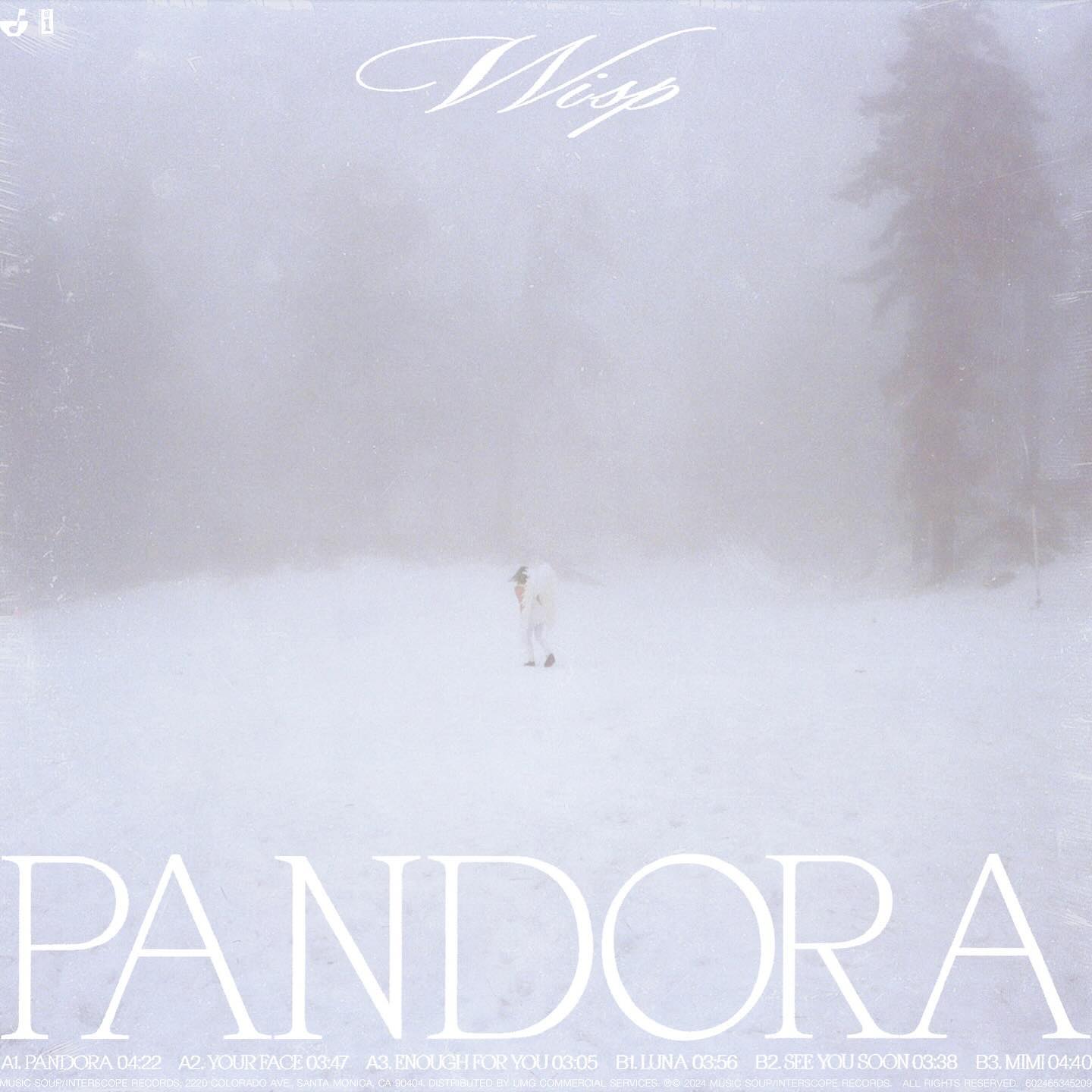Wisp — Pandora EP cover, figure in a snowy field