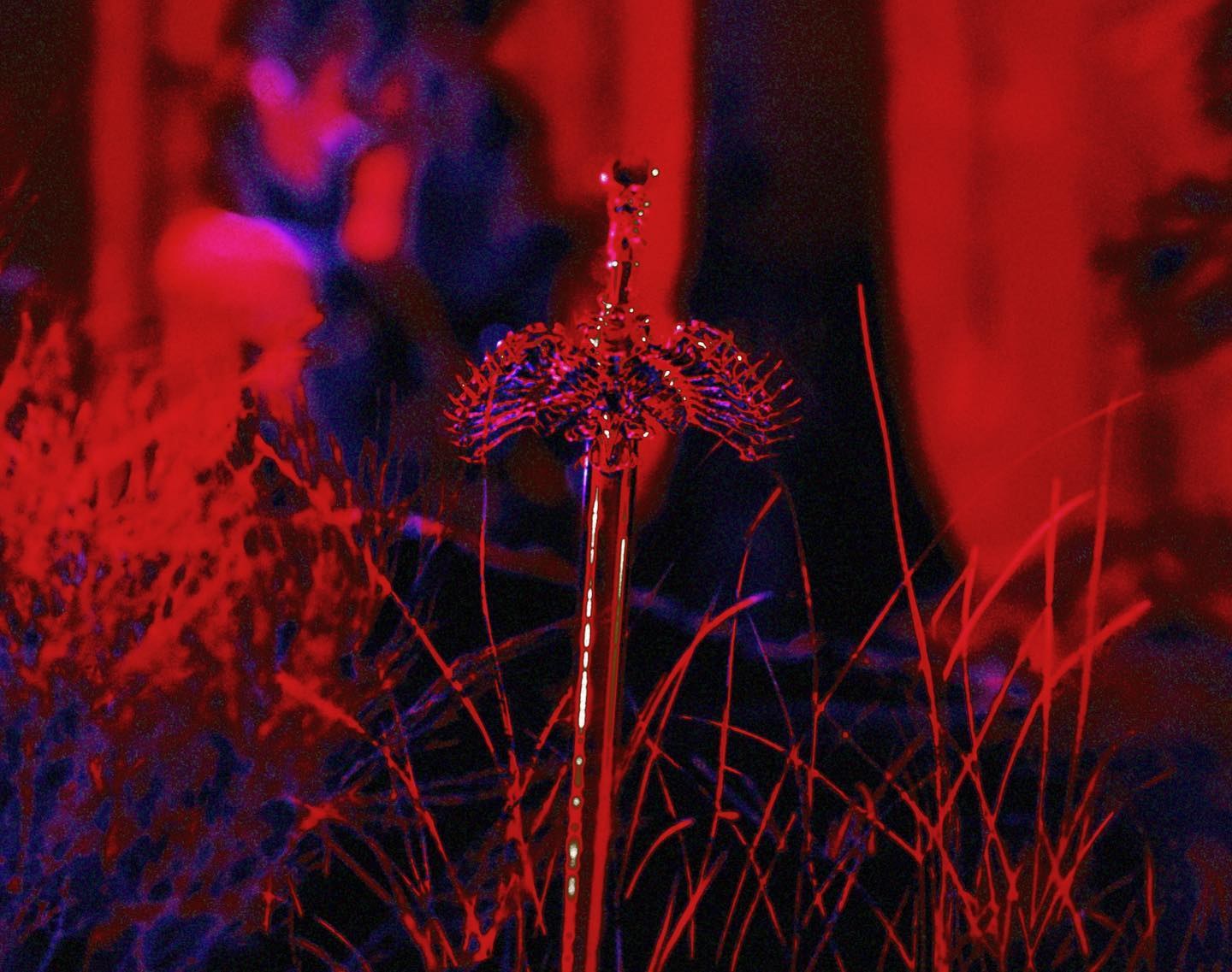 Yves Tumor — Jackie, film still in red and blue